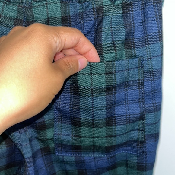 H&M Boys US 4T CA 3-4A Plaid Green/Blue Pants w Pockets x 2 front 1 back NWT $26 - Picture 5 of 14